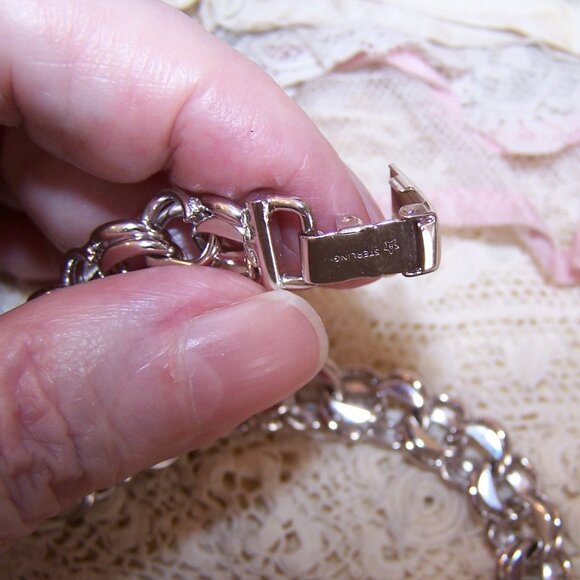 Ballou Sterling Silver Double Link Starter Charm Bracelet - 8.25" Long - Picture 10 of 11